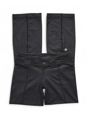 Y2K 2000s Lululemon Dark Gray Belted Mini Flared Capri Pants with Side Slits